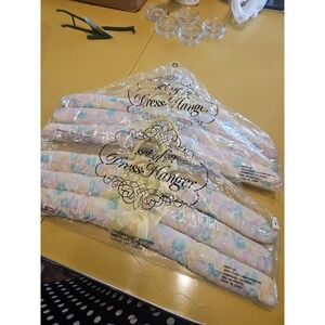 Set Of 6 Pink Floral Padded Hangers